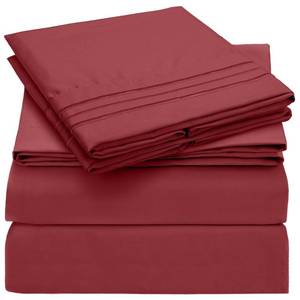 lot 60454 image: Mellanni Queen Sheets Set - 4 Piece Iconic Collection Bedding Sheets & Pillowcases - Luxury, Extra Soft, Cooling Bed Sheets - Deep Pocket up to 16 - Wrinkle, Fade, Stain Resistant (Queen, Brick Red)
