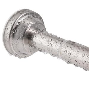lot 60479 image: Nickel Shower Curtain Rod - Never Rust Non-Slip 43-76 Inch Stainless Steel, No Drill Shower Curtain Rods for Bathroom 1 Inch Diameter