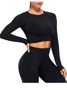 lot 60483 image: Womens Crop Long Sleeves Workout Tops Sports ShirtsNO SIZE VISIBLE