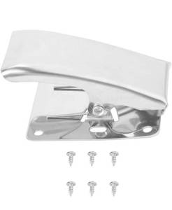 lot 60484 image: Deep-Jaw Design Fish Fillet Clamp, Stainless Steel Fish Tail Clip w 6 Self-tapping Screws for Mount on the Cleaning Table Bait Board, Portable Fish Cleaning Tool