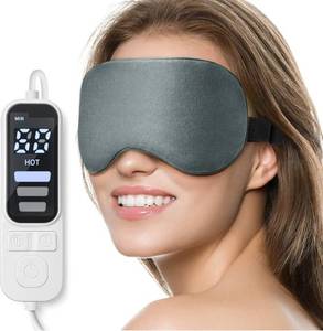 lot 60497 image: Heated Eye Mask, Warm Eye Compress Mask for Dry Eyes, USB Electric Eye Heating Pad with Temperature & Timer Control, Dry Eye Mask for Dry Eyes Blepharitis Sinus Migraine Stye MGD Puffiness Gray
