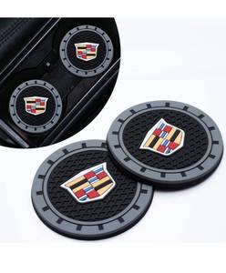 lot 60508 image: Car Cup Holder Coasters 2PCS, Silicone Non-Slip Car Coasters for Cadillac ATS CTS EXT SRX XTS XLR Sedan ELR Cup Holder, Car Interior Accessories for Women Men