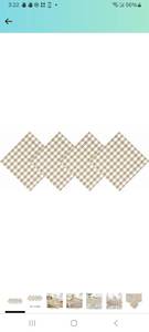 lot 60514 image: Plaid Cotton Fabric Napkins, Checkered Cottage Gingham Easy Care Napkins, Set of 4 Napkins, Sand