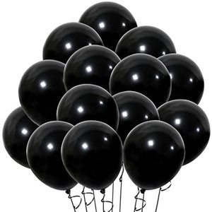 lot 60534 image: RUBFAC Black Balloons 120pcs 5 Inch Black Balloon Latex Party Balloons for Birthday Supplies Black Backdrop Decorations