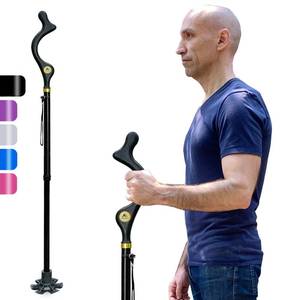 lot 60557 image: Honmido Walking Cane Foldable for Men & Women Seniors for Balance,Self Standing Folding Cane,Height Adjustable Anti-Slip Lightweight Alloy Walking Stick Collapsable for Travel Mobility Aid (Black)
