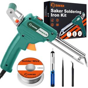 lot 60572 image: Saker Soldering Iron Kit,60W 110V Corded Electric Welding Gun with Welding Wire,One-handed Operation for Soldering Circuit Boards,Electrical Maintenance,Computers and DIY