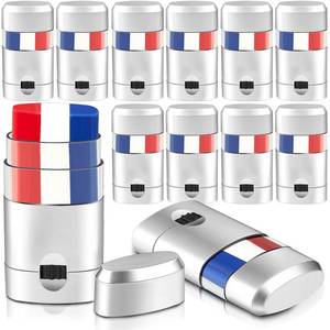 lot 60583 image: Maxcheck 3 Pcs Red White and Blue Eye Face Paint Blendable Safe Eye Paint Glare Reduction Football Face Paint for Sports Makeup, Kids, Adults, Athletes, Baseball, Softball Players, 3 Colors