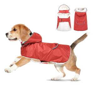 lot 60596 image: Preferhouse Dog Winter Coat Waterproof Windproof Dog Reflective Warm Vest, Dog Pet Apparel for Cold Weather, Dog Outdoor Jacket for Small Medium Extra Large Dogs with Removable Hat, Red S