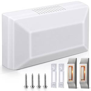 lot 60599 image: Saillong Wired Doorbell Chime Kit with 2 Lighted Metal Push Buttons, 16V 10VA 2 Sounds Front and Rear Door Chime Kit for Home Wall Inside, Compatible with Most Brand Doorbells, Silver (Hill Style)