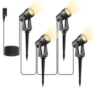 lot 60602 image: Svater Landscape Lighting Low Voltage,4 Pack Outdoor Spotlights with Transformer, Plug in LED Spot Lights for Yard, Backyard,House 12V 3000K Warm White, IP65 Waterproof