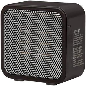 lot 60609 image: Amazon Basics 500-Watt Ceramic Small Space Personal Mini Heater - Black