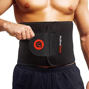 lot 60612 image: ActiveGear Waist Trimmer Belt for Stomach and Back Lumbar Support, Large 9 x 46 - Red