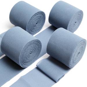 lot 60616 image: UpUDo 4 Rolls Chiffon Ribbon, 1.5 x 6Yd Dusty Blue Silk Ribbons, Smooth Edges for Wedding Invitations, Bridal Bouquets, DIY Crafts, Gift Wrapping, Holiday Decor