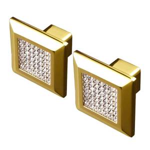 lot 60618 image: LANC Crystal Cabinet Knobs and Pulls DrawerFurniture Handles Included Screws All Metal Stylish Shiny Kitchen Hardware 2 Pack, Gold, B1001G-P2