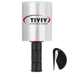 lot 60633 image: TIYIY Stretch Wrap, 5 Inch x 1000 Feet Shrink Wrap Roll with Plastic Handle, Industrial Strength Clear Heavy Duty Film, Durable Self Adhering Packing Supplies for Moving, Packing and Pallet Furniture