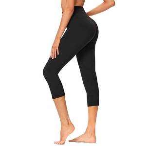 lot 60637 image: GAYHAY High Waisted Capri Leggings for Women - Soft Slim Tummy Control - Exercise Pants for Running Cycling Yoga Workout (Black, Small-Medium)