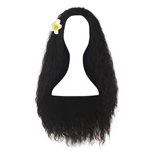lot 60666 image: Unisex Women 80cm Long Curly Dark Brown Hair Halloween Cosplay Costume Wig for Girl