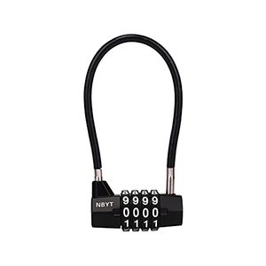 lot 60668 image: NBYT Steel Cable Rope 4-Digit Combination Padlock, Cabinet Door Handle Padlock,diameter316, length7Suitable for Lockers, File Cabinets, Wardrobes, Small Fences, Small Sheds, Pet Door Locks.