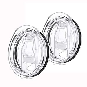 lot 60675 image: 20 oz Skinny Replacement Lids Tumbler Replacement Lids Plastic Splash Resistant Lids Covers Spill Proof Skinny Tumbler Lid Cup Covers for Mouth Tumbler Cooler Cup (Clear, 2Pack)