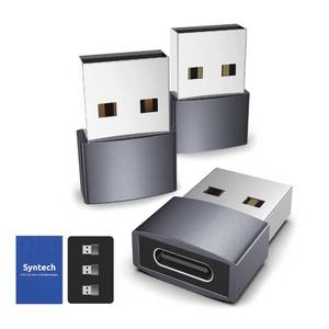lot 60679 image: Syntech USB C Female to USB Male Adapter Pack of 3 Travel Must Haves, Aluminum USB C to USB Adapter, Type C Charger Cable Power Converter Compatible with iPhone 15 Apple Watch AirPods CarPlay, etc.