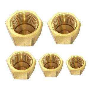 lot 60687 image: TL TOOLEGIN Brass Flare Cap Assortment Kits, SAE 45 Degree Flared Tube Fitting for 14 516 38 12 58 Tube OD, 5pcs