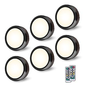 lot 60705 image: LEASTYLE Puck Lights with Remote LED Under Cabinet Lights Battery Operated Closet Lights Dimmable Sticky on Lights Push Lights Under Counter Lights for Kitchen (6 Pack Natural White)