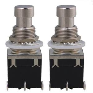 lot 60709 image: Lovermusic Black Plastic Large 3 Pins Electric Guitar Effects Pedal Box Non-Latching Stomp Foot Switch for Electric Guitar Pack of 2