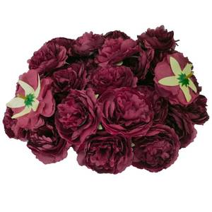 lot 60714 image: ARTIFIPLANT Fake Flower Heads for Craft,3.3 Burgundy Rose Heads Artificial Flowers,40 Pcs Silk Rose Heads Bulk,Satin Rose Heads No Stem for DIY Flower Well,Crafts Bouquest (Burgundy)