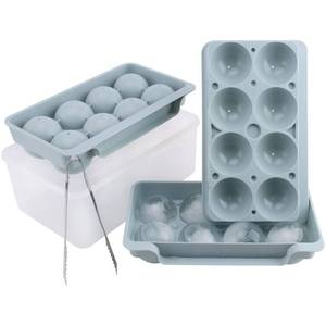 lot 60718 image: Miaowoof Large Ice Cube Tray, 2.5 INCH Ice Ball Maker, 2 Pack Easy Release Sphere Ice Cube Mold with Bin&Tong, Leak-free Whiskey Ice Mold, Easy Fill Round Ice Cube Mold for Whiskey Cocktails Bourbon