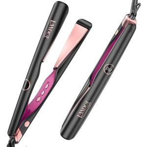 lot 62220 image: LANDOT Hair Straightener Flat Curling Iron Straightener and Curler 2 in 1 - Twist Straightening Curling Iron Combo for Curl Wave Straighten Women Hair - 1 Inch Dual Voltage
