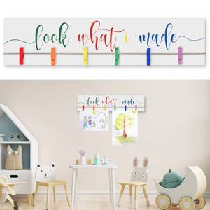 lot 62536 image: Look What I Made Sign with Clips Kids Artwork Display Signs Kids Art Display for Wall Hanging Kids Artwork Frames Changeable Child Artwork Display Frame Wood Playroom Sign Nursery Playroom Wall Decor