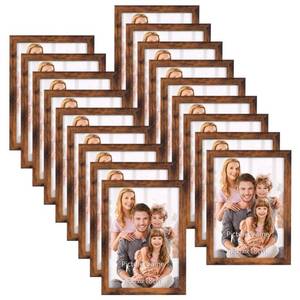 lot 62537 image: WIFTREY 5x7 Picture Frame set of 18, Rustic Brown 5 x 7 Photo Frame Bulk for Wall Hanging, Tabletop Display
