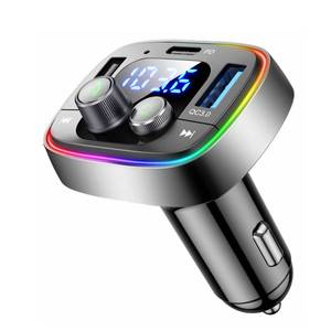 lot 62538 image: LIHAN USB C Bluetooth Adapter for Car, AUX Wireless FM Radio Transmitter, Handsfree Calling & Audio Receiver, MP3 Music Player, QC3.0 & Type-C PD USB Car Charger,7 Colors LED Backlit