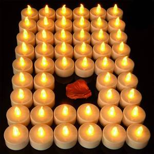 lot 62540 image: Pandaing Lasts 2X Longer Flameless Tealight Candles 24 Pack, Batteries Included, Realistic Tea Lights Candles, Flickering Bright Tealights, Battery Operated Unscented Candles