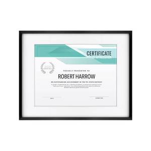 lot 62551 image: MCS Master & Co. Foundry Metal Gallery Wall Frame, Black, 11 x 14 in matted to 8.5 x 11 in