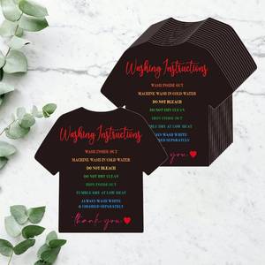 lot 62567 image: 200 PCS T Shirt Washing Instruction Cards, Washing Care Cards Clothes Cleaning Instruction Insert Eye-catching Customer Direction Card for Small Business Online Shop Owner (3.6� x 3.4�)