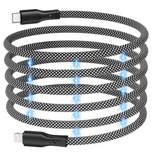 lot 62569 image: Magtame Magnetic USB C to Lightning Cable, 30W PD iPhone Charger Fast Charging, Quick Coiled Type C iPhone Charging Cord 3ft MFi Certified Compatible with iPhone 14 13 12 11 Pro Max Xs 8 iPad