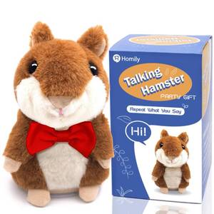 lot 62570 image: Homily Talking Hamster, Repeats What You Say Plush Animal Toy Electronic Hamster Mouse for Boys, Girls & Baby Gift (Red Tie)�