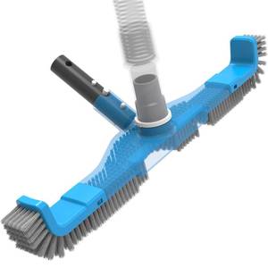lot 62586 image: TidyMister 20 2 in 1 Pool Brush Vacuum Head with Swivel Hose Connection & Sturdy Nylon Bristles for Heavy Duty Inground & Above- Ground Pool Cleaning - Connecting 1-14 or 1-12 Hose (No Pole)