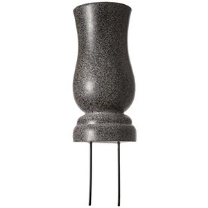 lot 62595 image: Everlasting Silk Flowers Cemetery Vase with Stakes - Plastic Flower Vases with 2 Ground Spikes, Draining Holes - For Garden, Lawn, Yard - Memorial Grave Decorations - 13x3.5x3.9�, Black Granite Design