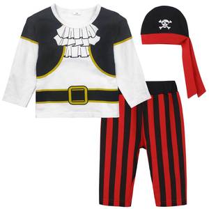 lot 62600 image: Zusnxaxe Toddler Pirate Costume for Kid Halloween Trick or Treating Dress-up Parties Childrens Buccaneer Captain Long Sleeve Clothes with hat(2T), A22040#2T
