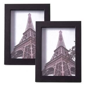 lot 62602 image: Muzilife 5x7 Shadow Box Frame 2-Pack Wood 3D Picture Frame with Glass Cover Display Case for Wall-Hanging or Free-Standing Picture Showcase, Black