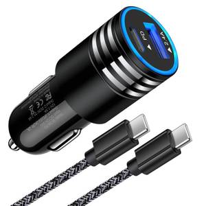 lot 62611 image: USB C Car Charger, 30W Fast Car Phone Charger Adapter 3FT USB C to USB C Cable for iPhone 15 Pro15 Pro Max15 Plus, Samsung S24 S23, Google Pixel 87a6 Pro, Cigarette Lighter Charger Fast Charging