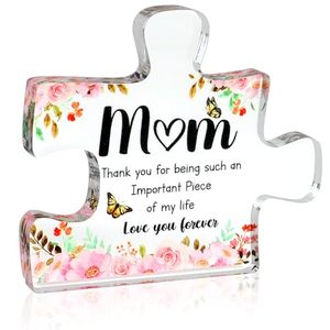 lot 62612 image: OHCISP Gift for Mom from Daughter of Engraved Acrylic Block Puzzle Piece - Unique Birthday Gifts for Mom from Daughter & Son