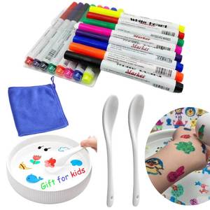 lot 62618 image: 8-Color Magic Water Painting Pen Set for Kids with Spoons and Towel - Floating Ink Drawings