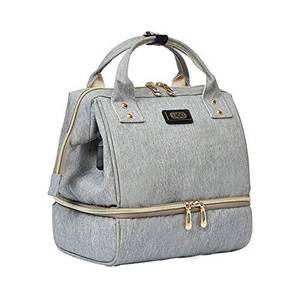 lot 62626 image: Breast Pump Bag with Cooler Pocket, Mini Pumping Bags for Working Mom Cooler Tote Bag Built-in USB Charging Pot for Phone Mother Diaper Bags -No Include ice Pack