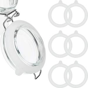 lot 62630 image: 8 Pieces 3.75 Inches Silicone Jar Gaskets Replacement Silicone Seals Airtight Silicone Gasket Sealing Rings for Regular Mouth Canning Jar (White)