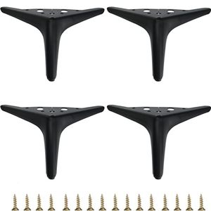 lot 62632 image: 4.7 inch12cm Matte Black Metal Furniture Legs Set of 4, DIY Replacement for Short Cabinet Legs, Sofa Legs, Small Dresser Legs