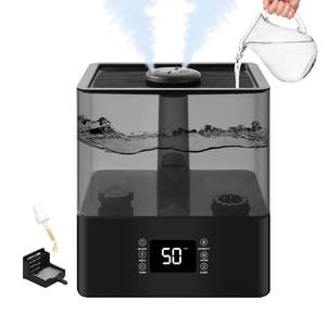 lot 62643 image: 6L Humidifiers for Bedroom Large Room, Cool and Warm Mist Humidifiers for Nursery & Plants, Mist Top Fill Desk Humidifiers Essential Oil Diffuser with Adjustable Mist,360°NozzleAuto Shut-Off-Black
