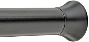 lot 62645 image: Amazon Basics Tension Curtain Rod, Adjustable 24-36 Width - Black, Classic Finial